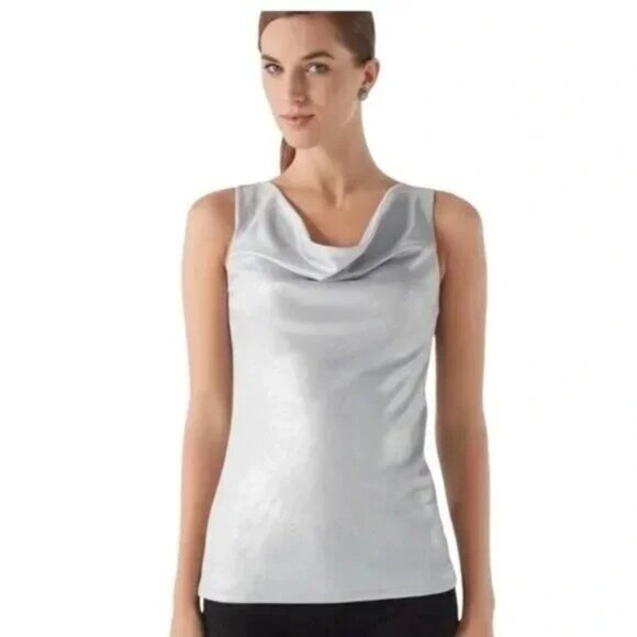 White House Black Market Tops - OMR2 DUPLICATE WHBM Sleeveless Drape Neck Shell Gleam Small #A002
